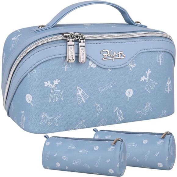 Travel Makeup Bag Cosmetic Bags for Women: Large Make up Bags Set of 3 - - Picture 1 of 6